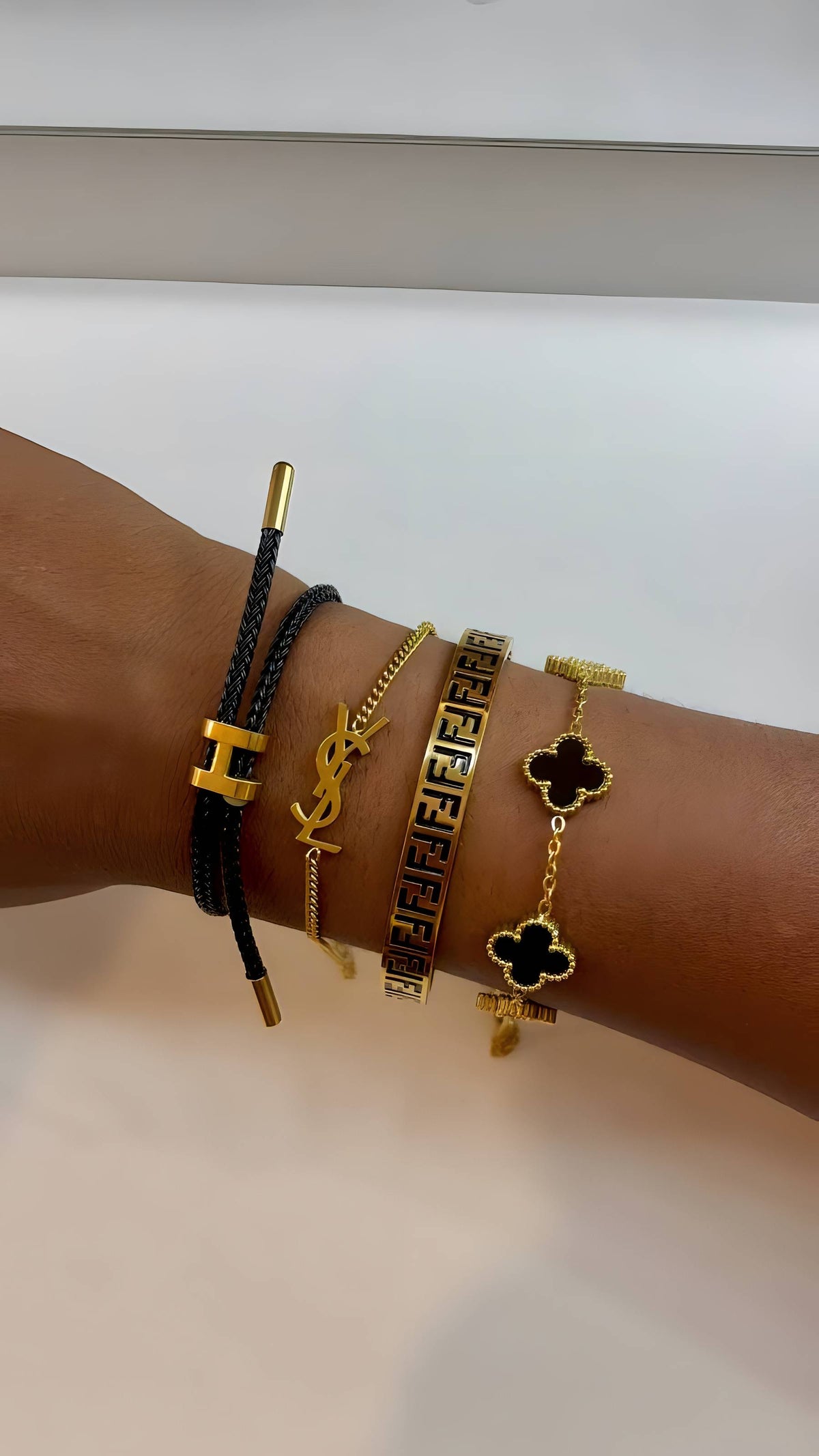 Lot de 4 bracelets en acier inoxydable