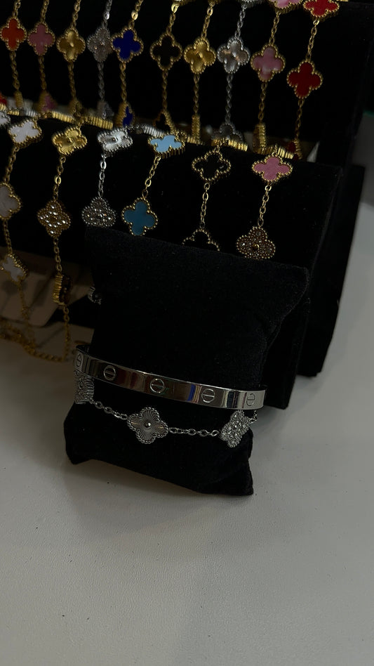 Lot de 2 Bracelets en acier inoxydable