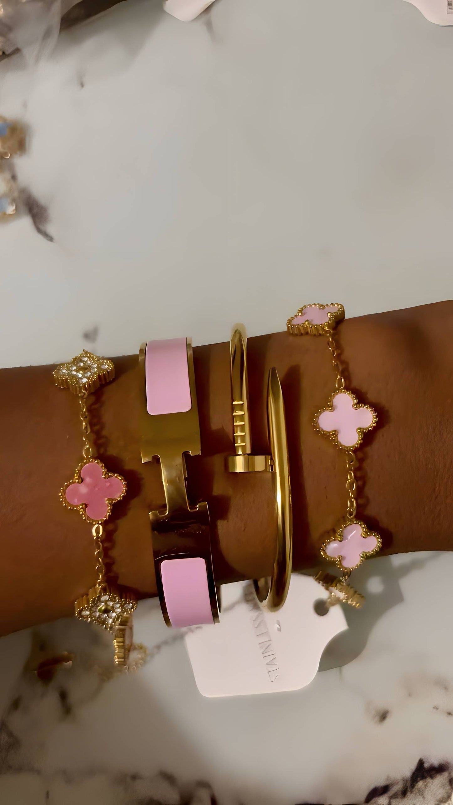 Lot de bracelets en acier inoxydable