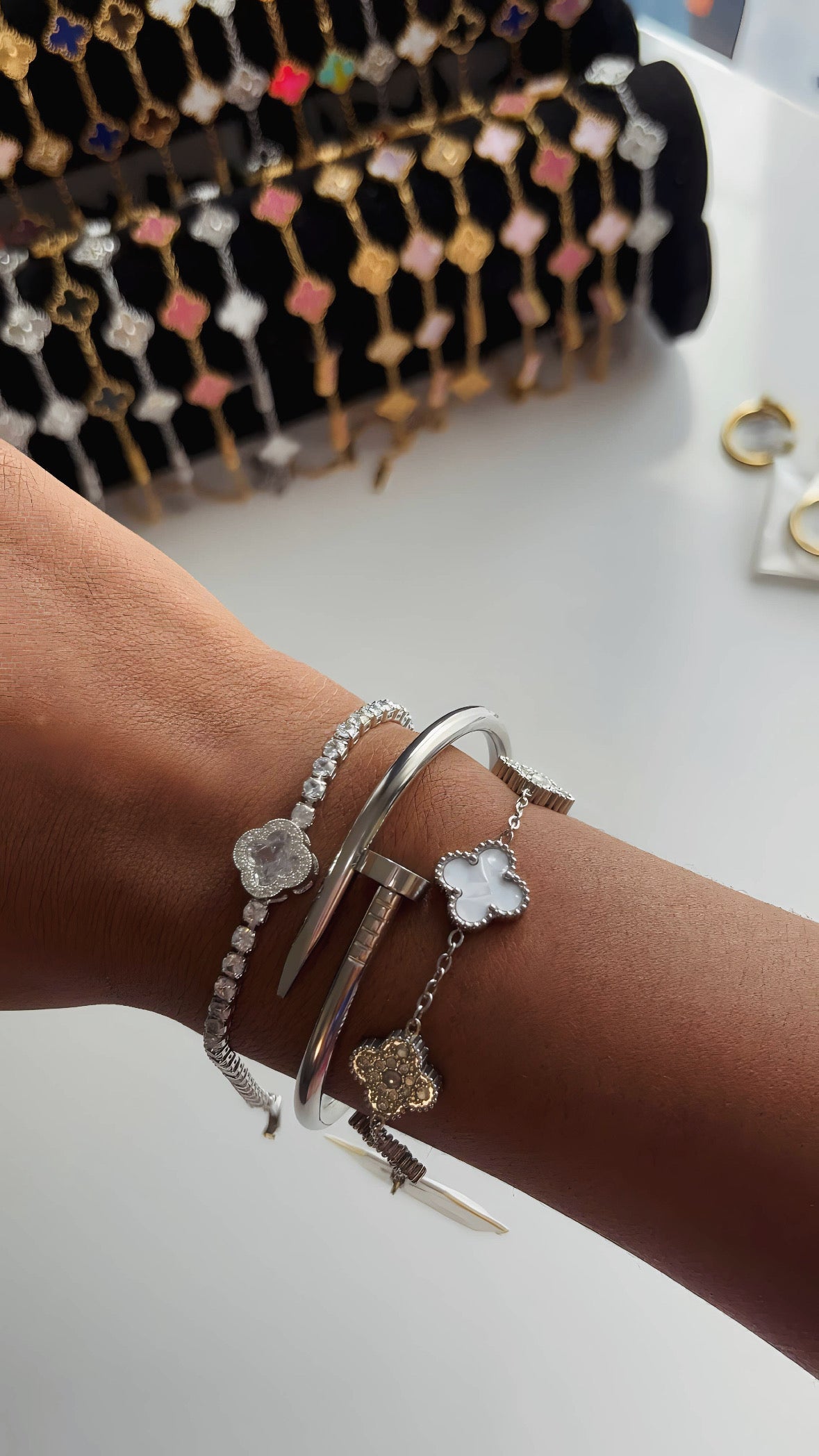 Lot de bracelets en acier inoxydable