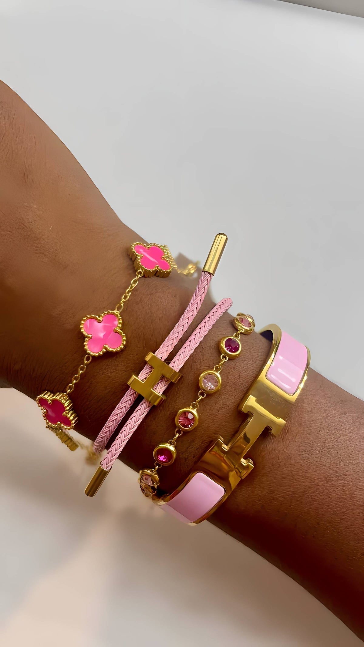 Lot de 4 bracelets en acier inoxydable