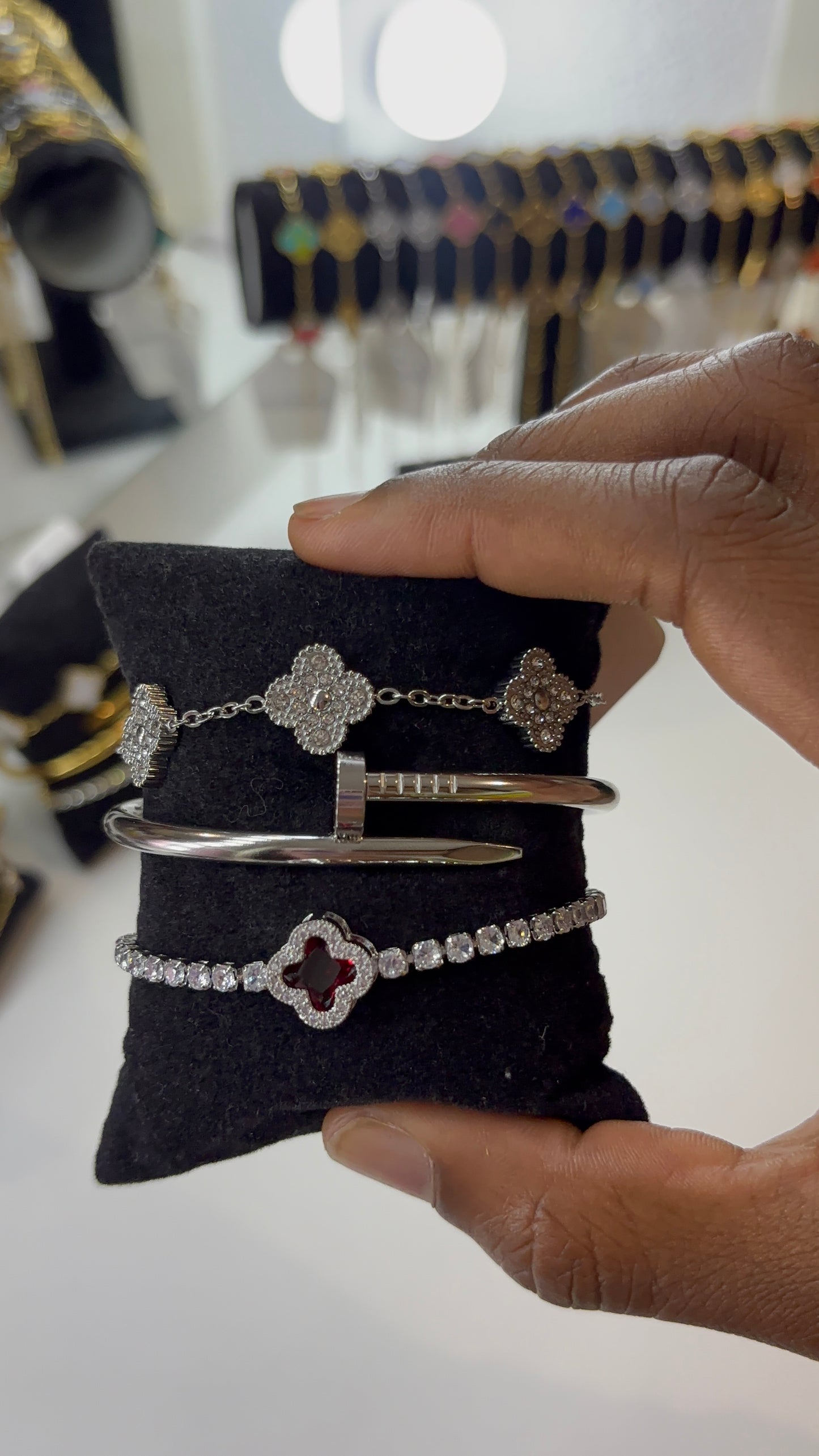 Lot de 3 bracelets en acier inoxydable