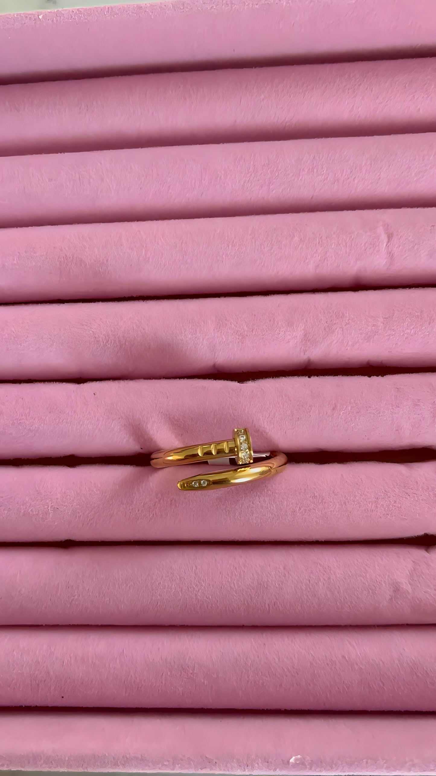 Bague doré en acier inoxydable