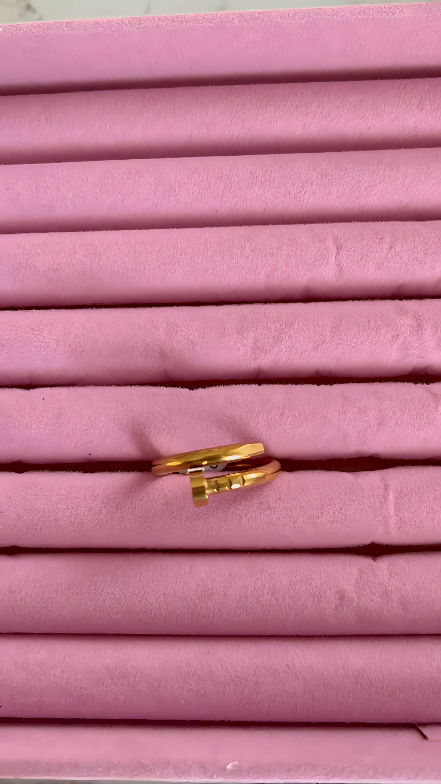 Bague doré en acier inoxydable