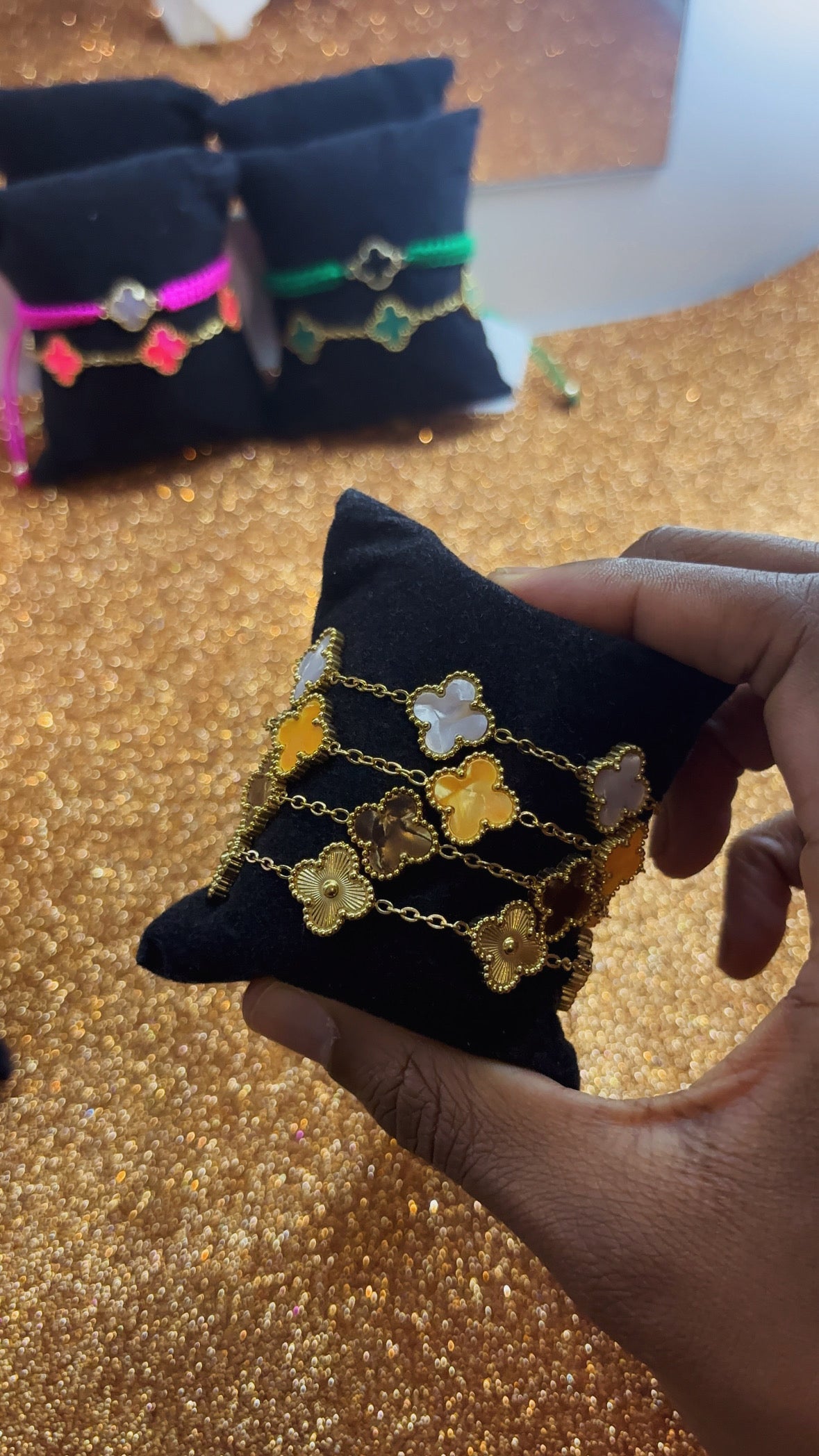 Lot de 4 bracelets en acier inoxydable