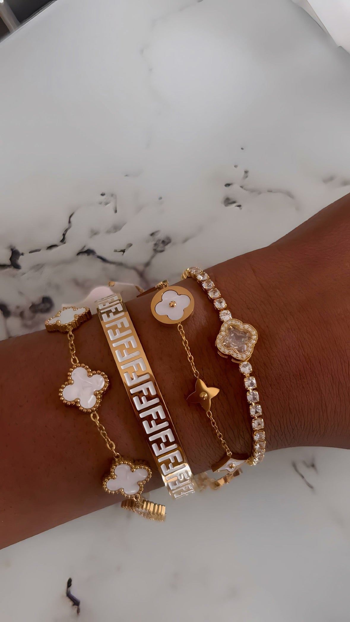 Lot de bracelets en acier inoxydable