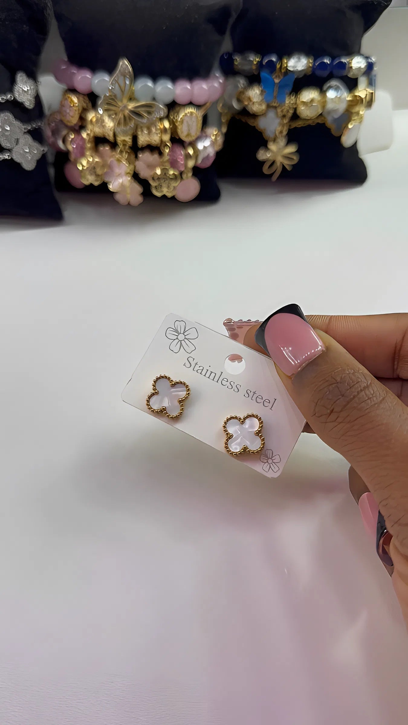 Boucle d’oreille en acier inoxydable