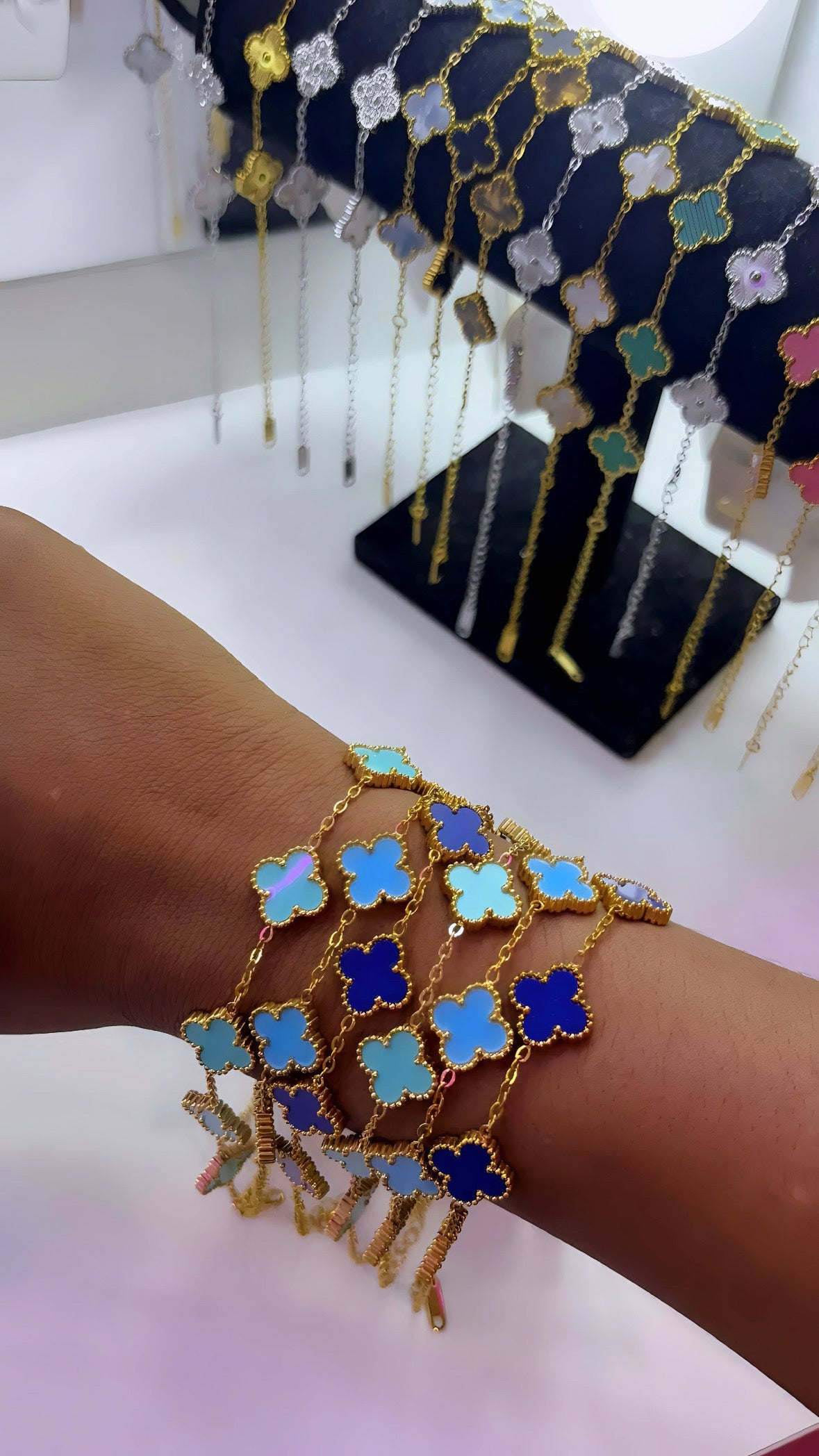 Lot de 5 bracelets bleu