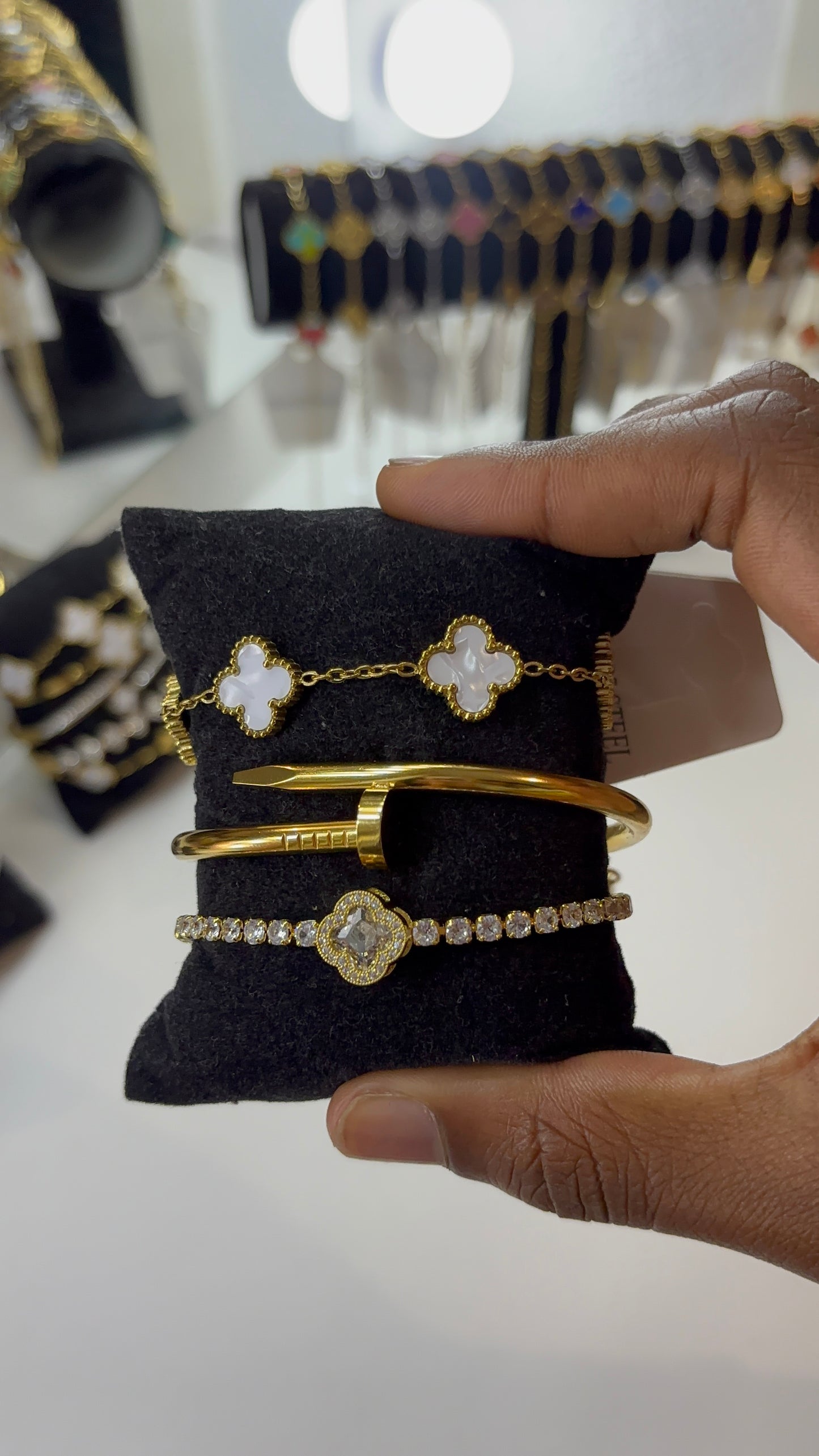 Lot de 3 bracelets en acier inoxydable