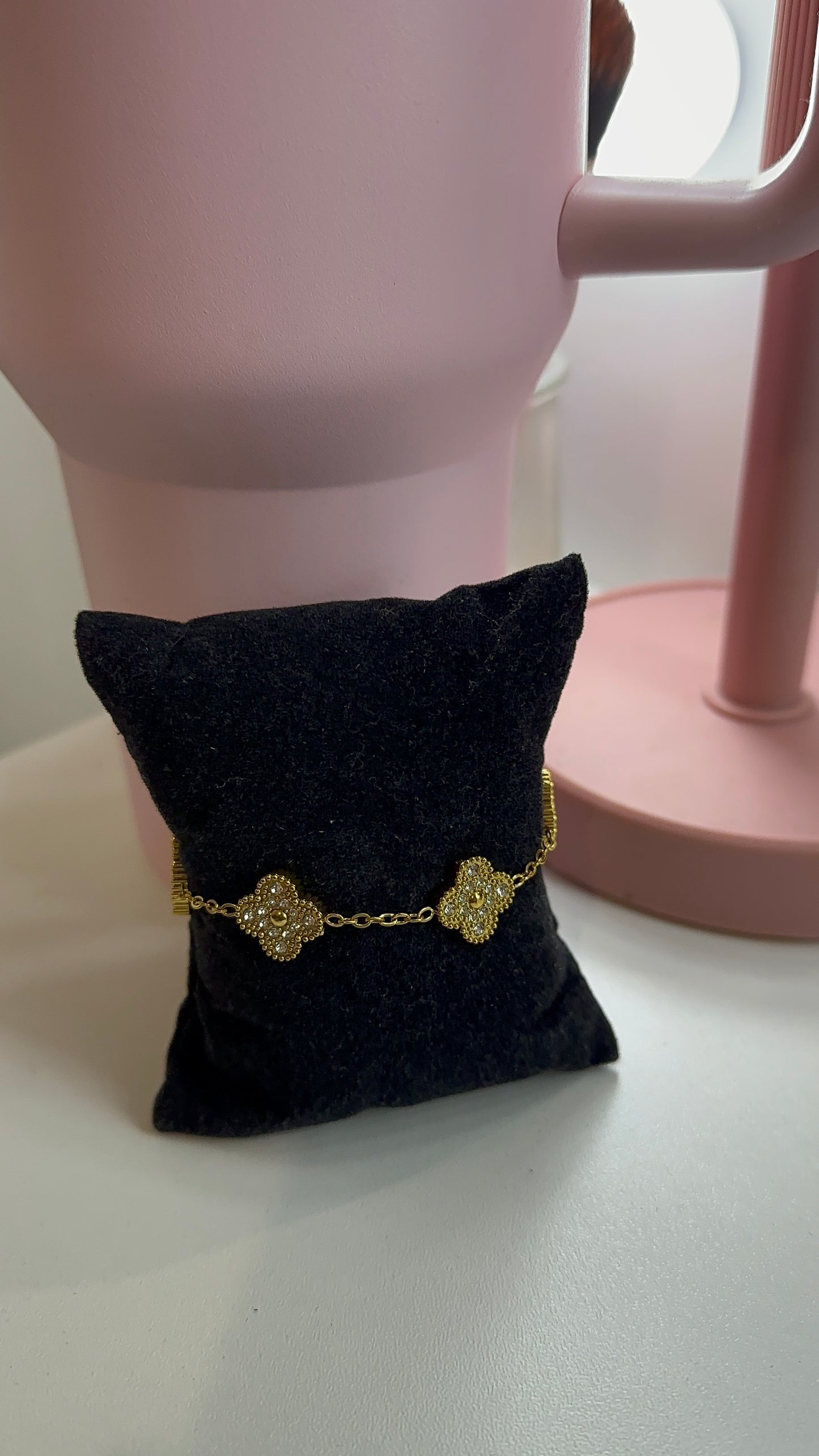 Bracelet en acier inoxydable avec strass