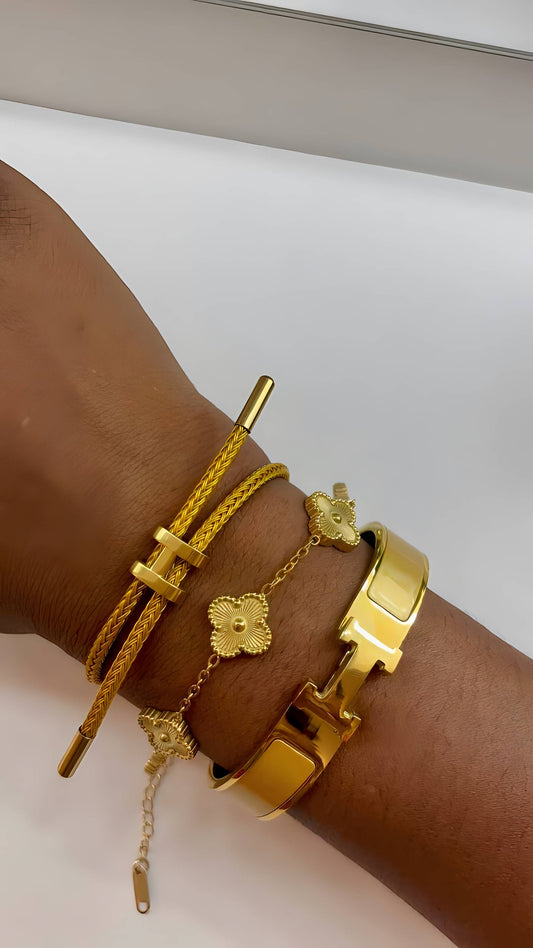 Lot de 3 bracelets doré en acier inoxydable