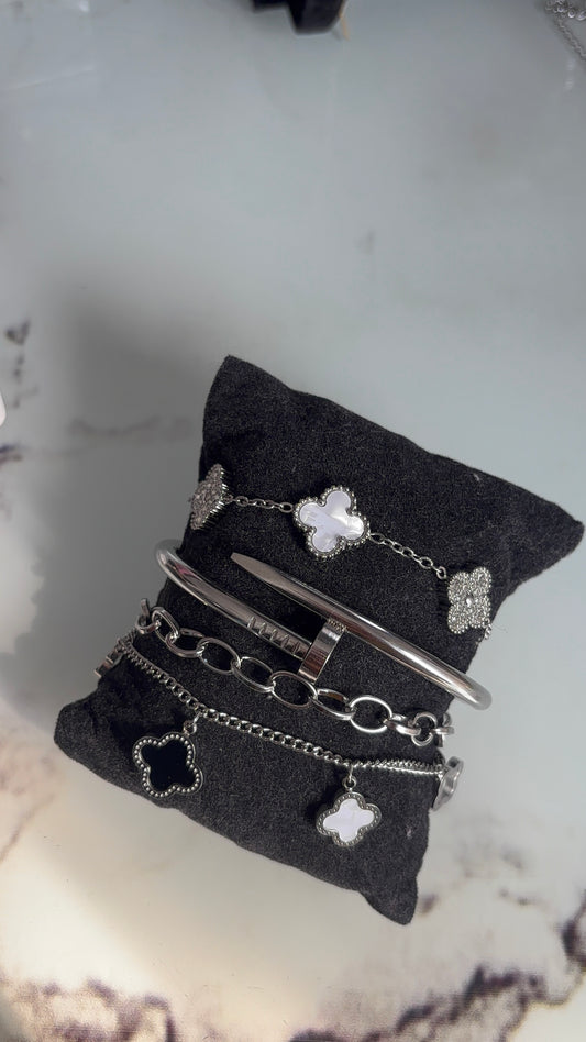Lot de bracelets en acier inoxydable