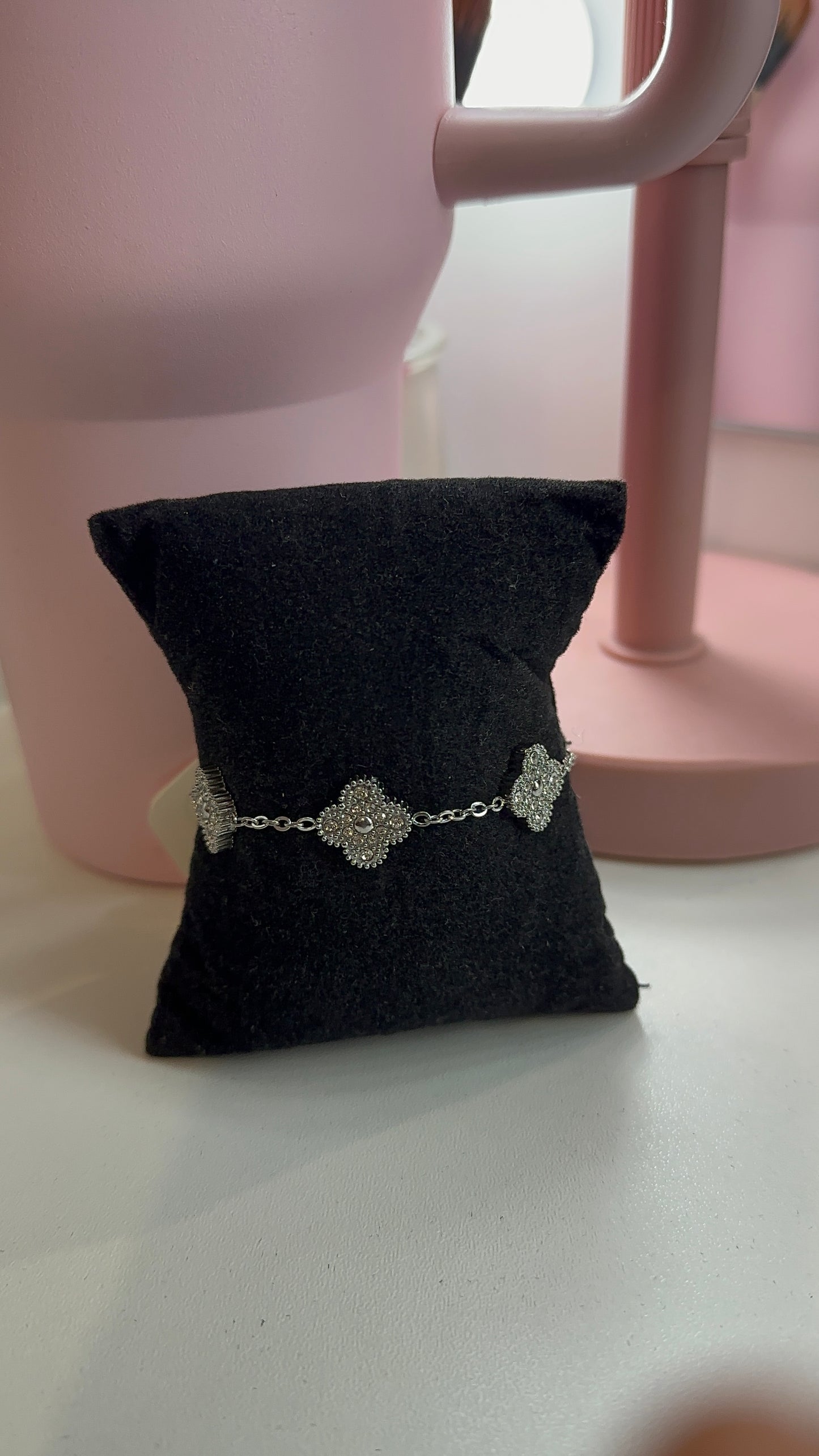 Bracelet en acier inoxydable avec strass