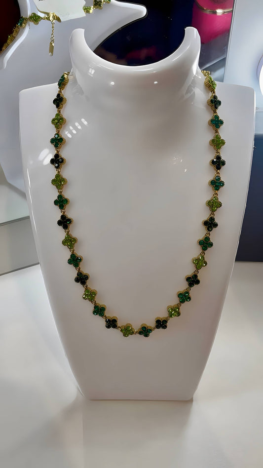Collier vert en acier inoxydable