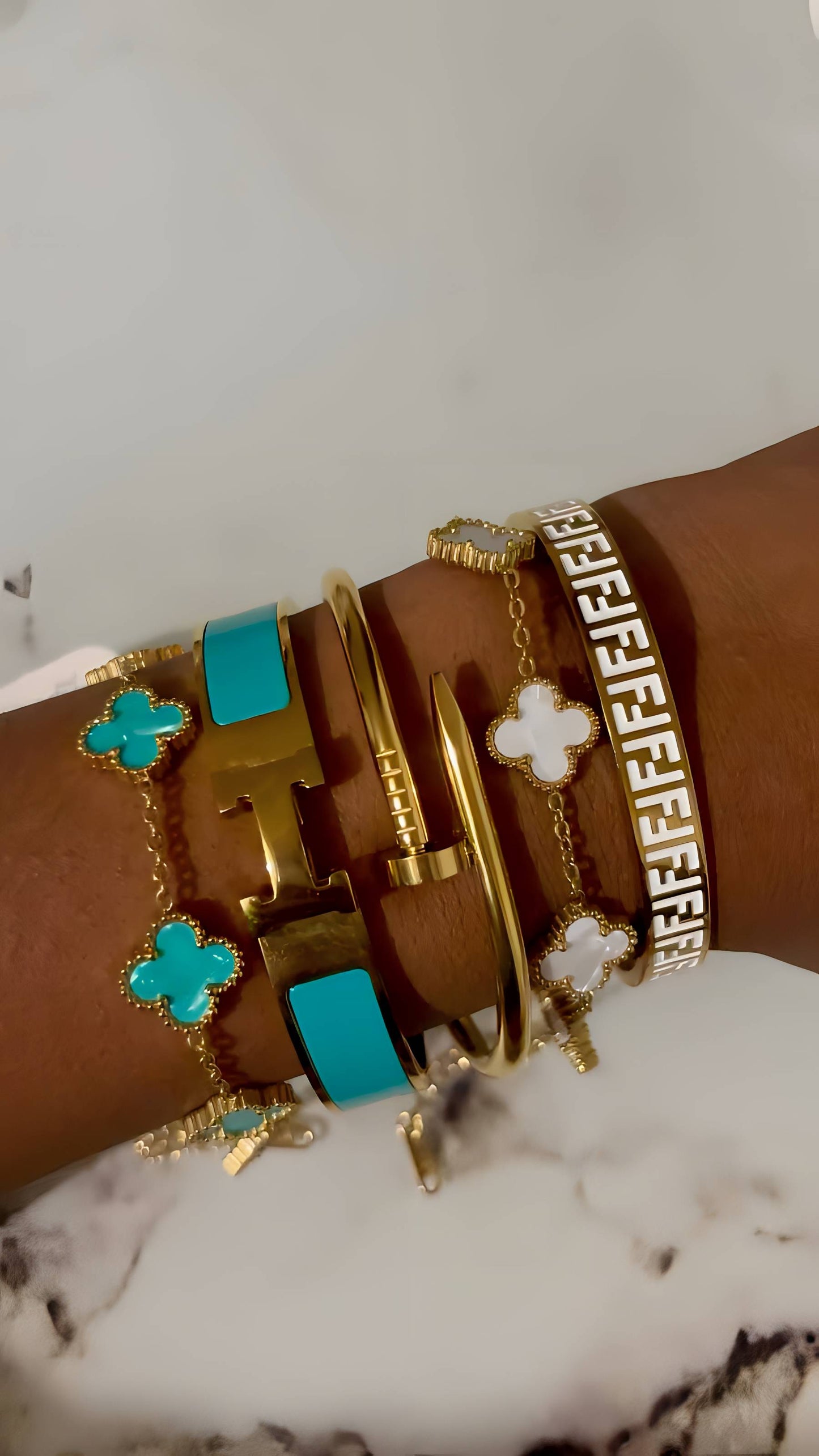 Lot de bracelets en acier inoxydable