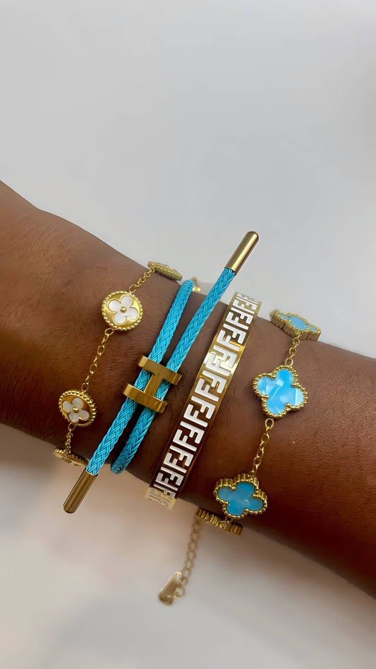 Lot de 4 bracelets en acier inoxydable