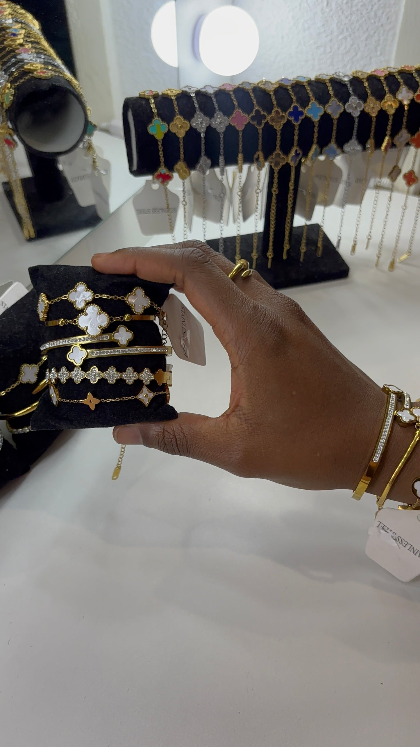 Lot de 5 bracelets en acier inoxydable